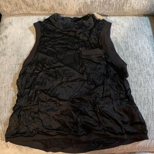 New Fate and Women's Satin Black Sleeveless Top